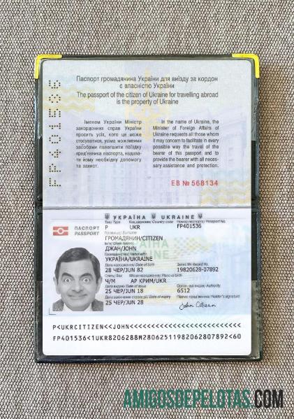 Passaporte Ucrânia 2018 Presente Photolook amostra